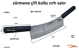 SÜRMENE ORTA BOY ÇİFT KOL ZIRH SALATA KEBAP EZME BIÇAK ÇİFT SAPLI