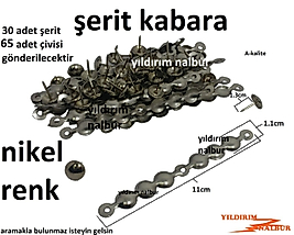 ŞERİT KABARA NİKEL RENK 30 ADET RAPTİYE ÇİVİ KOLTUK ÇİVİSİ KUTU KENAR SÜSÜ