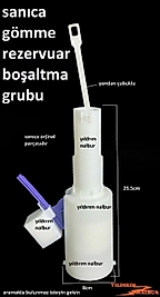 SANİCA GÖMME REZERVUAR YANDAN ÇUBUKLU ORTA GÖBEK KLOZET SANICA İÇTAKIM BOŞALTMA SANİKA ÇUBUKLU
