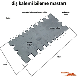 DİŞ KALEMİ BİLEME MASTARI TORNA MASTARI KALIPÇI DİŞ MASTARI