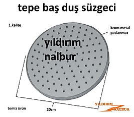 TEPE DUŞ YAĞMURLAMA YUVARLAK SÜRGÜLÜ DUŞ SETİ BAŞLIĞI METAL