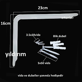 RAF ALTI RAF AYAĞI BEYAZ RAF YAPMAK İÇİN 23 X 16