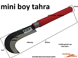 SÜRMENE DAL KESME TAHRA MİNİ BOY KÜÇÜK TİP BIÇAK BIÇAĞI ORAK TIRPAN PLASTİK KIRMIZI SAPLI AĞIR
