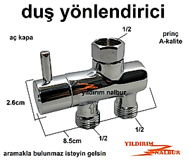 PRİNÇ DUŞ SETİ YÖNLENDİRCİ 1/2 ERKEK MUSLUK SÜRGÜLÜ DUŞ SETİ AÇ KAPA VANA
