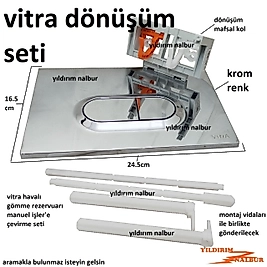 VİTRA GÖMME REZERVUAR DÖNÜŞÜM SETİ BUTON VE MAFSAL TAKIM SET MANUEL DÖNÜŞÜM