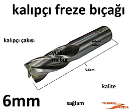 KALIPÇI FREZE 6MM KALIPÇI BIÇAK FREZE ÇAKISI ALTI NO PARMAK FREZE