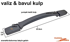VALİZ ÇEKME KOLU BAVUL KULP 23.5 CM ÇEKME KOLU LASTİK KOL