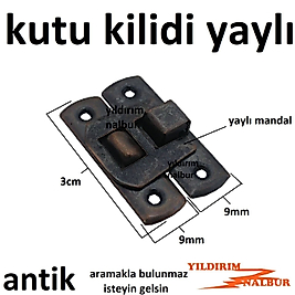 ESKİTME KUTU KİLİDİ ANTİK RENK YAYLI DEKORATİF KLİPS SANDIK KİLİDİ HOBİ KİLİT EMNİYET AKSESUAR