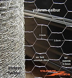 ÇİT TELİ KÜMES TELİ 1MT 25X25 GÖZ 20 METRE TOP GALVENİZ KÜMESTELİ 0.5MM 3/4