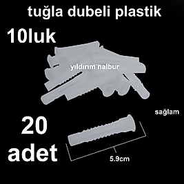 TUĞLA DUBELİ PLASTİK 10 LİK SAĞLAM 20 ADET DUVAR DUBELİ KALIN