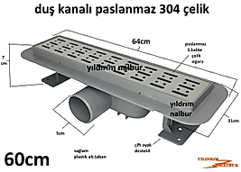 DUŞ KANALI DUŞ SÜZGECİ 60CM BANYO YERSİFONU ETEKLİ BÜYÜK UZUN BOYLU DUŞ GİDERİ