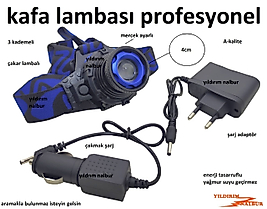 KAFA FENERİ 9TEK LED 4CM LAMBA KAFA LAMBASI PROFESYONEL MERCEK AYARLI ÇAKMAK ŞARJLI TASARRUFLU