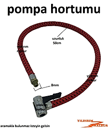 BİSİKLET POMPASI HORTUMU 50CM AYAKLI POMPA HORTUMU KOLLU POMPA