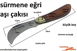 SÜRMENE EĞRİ AŞI BIÇAĞI AŞI YAPMA ÇAKISI BÜYÜK EBAT AY YILDIZLI KESKİN