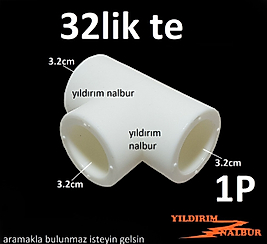 5 ADET 32 LİK PPRC PLASTİK TE BORU EK APARATI 1 PARMAK DİŞSİZ TE PLASTİK TE
