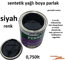 SİYAH SENTETİK YAĞLI BOYA 0.750LT AHŞAP METAL BOYA KARA
