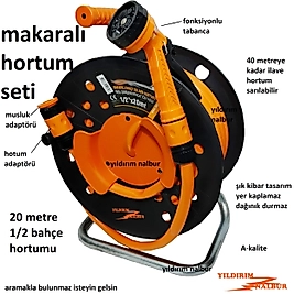 20 METRE MAKARALI BAHÇE FİSKİYE VE AFAPTÖR SET HORTUMU 1/2 KALIN SULAMA HORTUMU EV TİPİ HORTUM