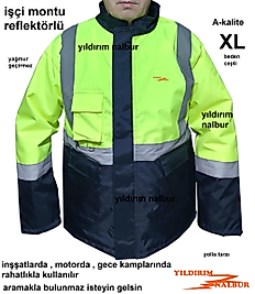İŞÇİ MONTU MOTORCU MONTU YAĞMURLUK POLİS TİPİ XL BEDEN REFLEKTÖRLÜ