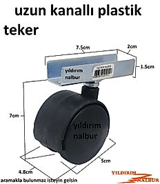 SEHPA TEKERLEĞİ 5CM PLASTİK MASA TEKERLEĞİ UZUN BOY SUNTA KANALLI TEKERLEK