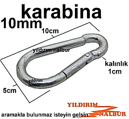KARABİNA METAL 10MM SALINCAK KANCASI ÇANTA TOKASI BÜYÜK BOY