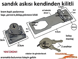 SANDIK ASKISI KENDİNDEN KİLİTLİ KROM PASLANMAZ DOLAP ÇEKMECE KAPI KİLİDİ ÖZEL