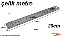 ÇELİK METRE 20CM KÜÇÜK BOY ÇELİK CETVEL 20 ÖLÇÜ CETVEL