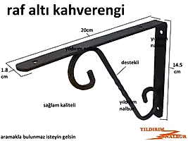 RAF ALTI KAHVERENGİ RAF AYAK BEYAZ DESTEKLİ RAF YAPMA APARATI KOYU RENK SAĞLAM