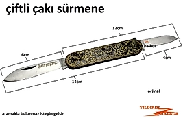 SÜRMENE ÇAKI ÇİFT BAŞLI SARI ORJİNAL 1.KALİTE CEP ÇAKISI YAYLI ANAHTARLIK HALKALI