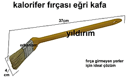 KALORİFER FIRÇASI KESTİRME FIRÇA EĞRİ BAŞLI FIRÇA