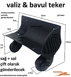 VALİZ TEKERİ 2 ADET ORTA KASA BAVUL TEKERİ ÇANTA TEKERLEK TABANLI