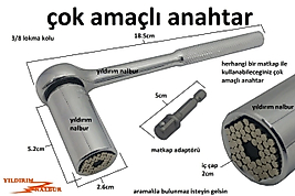 ÇOK AMAÇLI ANAHTAR SET PİMLİ LOKMA TAKIMI 7-19MM ÇOK AMAÇLI CIRCIR LOKMA SET