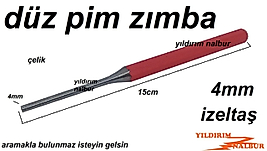 DÜZ PİM ZIMBA 4MM İZELTAŞ PİM ZIMBA 4LÜK TAKIMI PİM ÇIKARTMA NOKTA TEK ADET