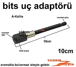 10 CM BİTS UÇ ADAPTÖRÜ KİLİTLİ PH YILDIZ UÇ TUTUCU ADAPTÖR UZUN