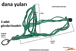 3 ADET DANA YULARI 45CM FIRDÖNDÜLÜ DANA TASMASI ÖRGÜ YULAR