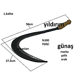 GÜNAŞ ORAK SAPLI ÇİM BİÇME BUDAMA ORAK 1.KALİTE