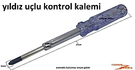 KONTROL KALEMİ YILDIZ UÇLU ELEKTİRİK KALEMİ ŞEFFAF TORNAVİDA
