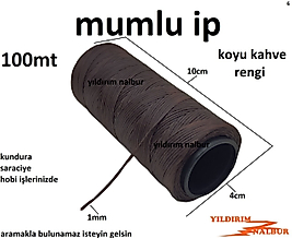 MUMLU İP 100MT KOYU KAHVE RENGİ 1MM KUNDURACI İPİ