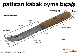 PATLICAN OYMA BIÇAĞI KABAK OYMA APARATI PASLANMAZ AHŞAP SAP İÇ BOŞALTMA BIÇAK