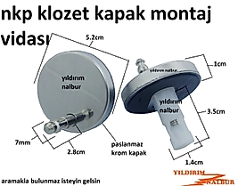 KLOZET KAPAK BAĞLANTI VİDASI PASLANMAZ METAL AMATİSÖRLÜ KLOZET KAPAK MONTAJ APARATI KLOZET PİMLİ