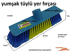 TÜYLÜ YUMŞAK YER SÜPÜRME FIRÇASI SAP TAKILIR YER TEMİZLEME FIRÇA