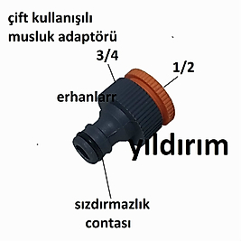 BAHÇE SULAMA MUSLUK ADAPTÖRÜ ÇIT ÇIT ÇİFT YÖNLÜ