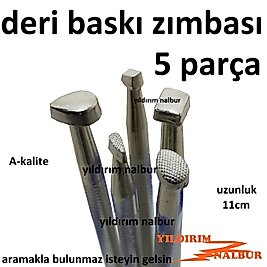 ŞEKİLLİ DERİ ZIMBASI 5 PARÇA DAMLA MODEL CRAFT BASKI ALETİ DERİ CÜZDAN ŞEKİL VERME