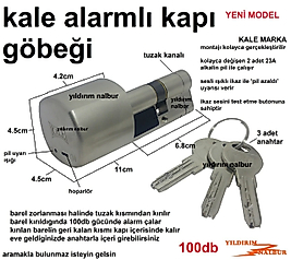 KALE ALARMLI KAPI GÖBEĞİ 68MM BAREL ÇELİK KAPI GÖBEĞİ KAPI KİLİDİ EMNİYET TUZAKLI
