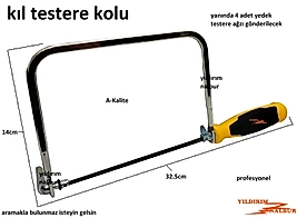 KIL TESTERE KOLU 4 YEDEKLİ ORTA BOY PROFESYONEL PLASTİK SAP HOBİ TESTERE