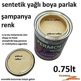 ŞAMPANYA RENK SENTETİK YAĞLI BOYA 0.750LT KREM RENK AHŞAP METAL PARLAK BOYA KREM