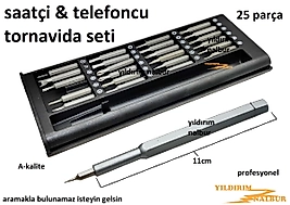 SAATÇİ TELEFONCU TORNAVİDA SETİ 25 PARÇA ÇANTALI CEP SET EKONOMİK PROFESYONEL