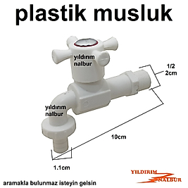 PLASTİK MUSLUK ARTI KAFA 1/2 YARIM PARMAK BAHÇE MUSLUĞU KÜRESEL