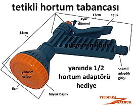 BAHÇE SULAMA PLAST HORTUM TABANCASI FİSKİYESİ TETİKLİ AYARLI ÇİÇEK SULAMA
