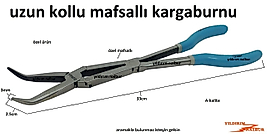 KARGA BURNU MAFSALLI EĞRİ UZUN BOY KARGABURNU MAKASLI PENSE YAMUK