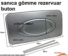 SANİCA GÖMME REZERVUAR BUTON DÜĞMESİ ÇİFTLİ GRİ RENK SANICA BÜYÜK BUTON